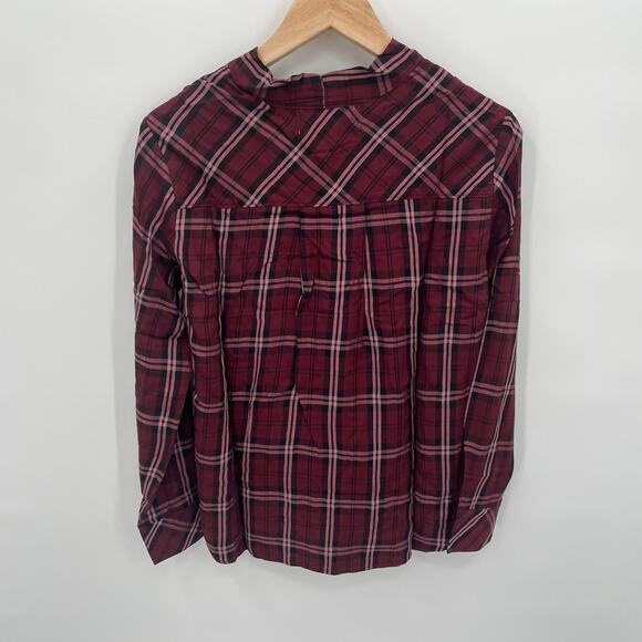 CLOTH & STONE NWT Evereve Plaid Drape Front Shirt // S - Picture 8 of 8